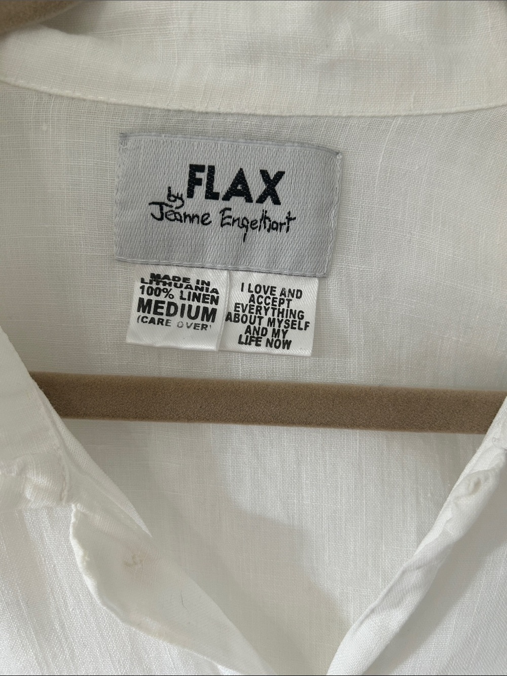 Flax White Linen Button Up Shirt Women’s Medium Oversized Casual Resortwear - Picture 2 of 10